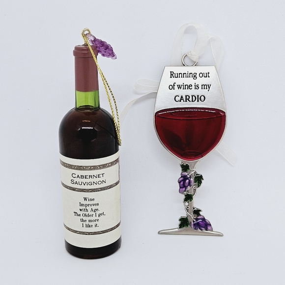 2 Pc. Wine Christmas Ornament Set - Picture 4 of 10